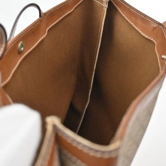 CELINE Logo Macadam Shoulder Tote Bag PVC Canvas Leather Begie Italy 66CA530 - Picture 12 of 15